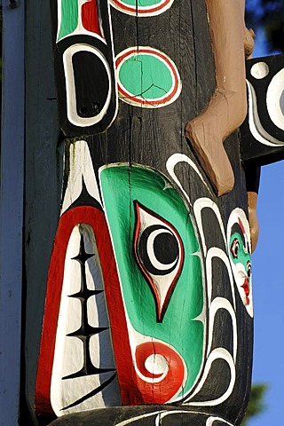 Totem pole in Stanley Park, Vancouver, British Columbia, Canada