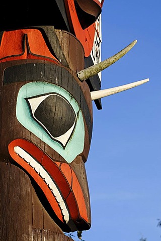 Totem pole in Stanley Park, Vancouver, British Columbia, Canada