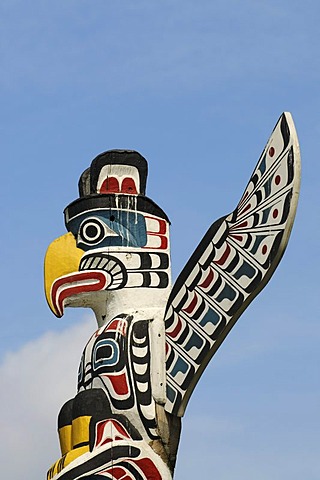 Totem pole in Stanley Park, Vancouver, British Columbia, Canada