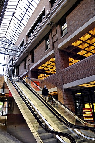 Skylight, lobby and escalator at Gasteig Cultural Centre, Munich, Bavaria, Germany, Europe