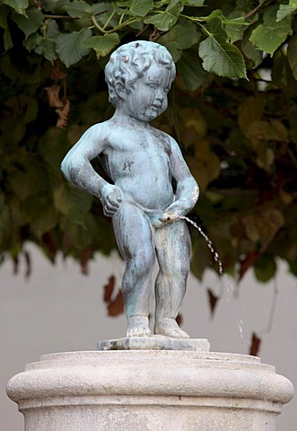 Small Manneken Pis statue in Bogense, Funen, Fyn, Denmark, Europe