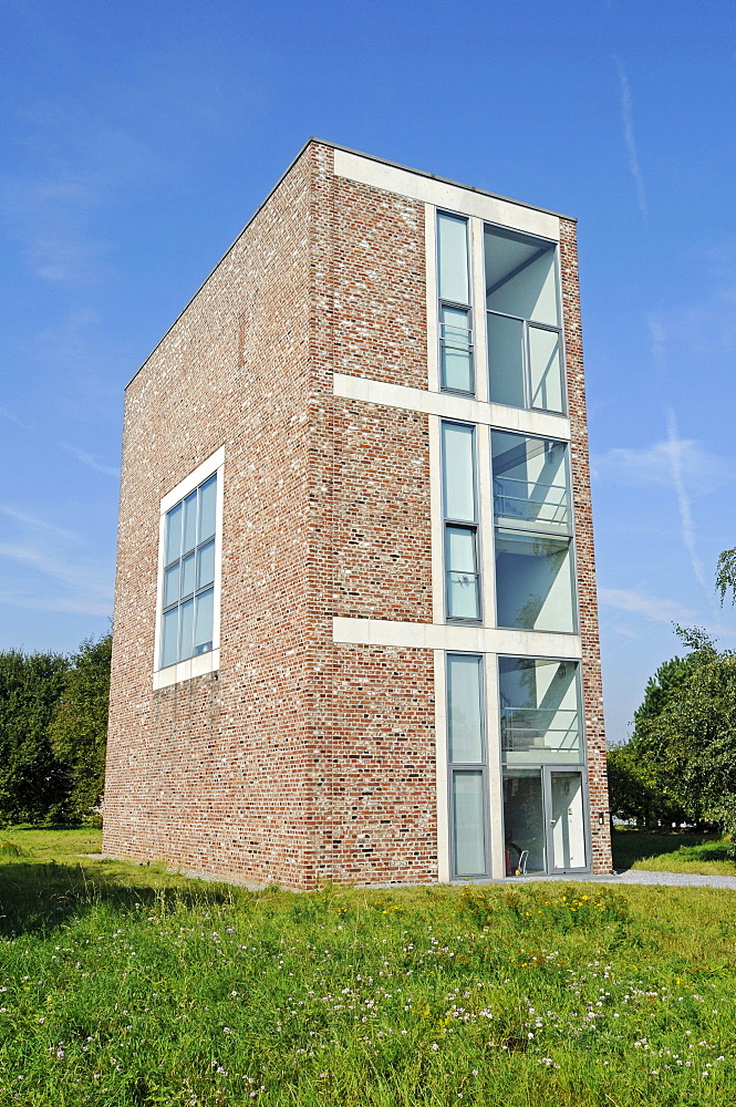 Modern architecture, building, former missile base, art museum, Langen Foundation, architect Tadao Ando, Hombroich, Kreis Neuss district, North Rhine-Westphalia, Germany, Europe