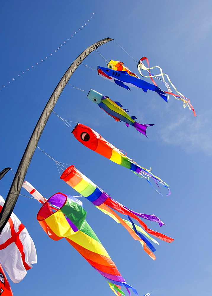 Kites and flags, International Kite Festival, Bristol, England, United Kingdom, Europe