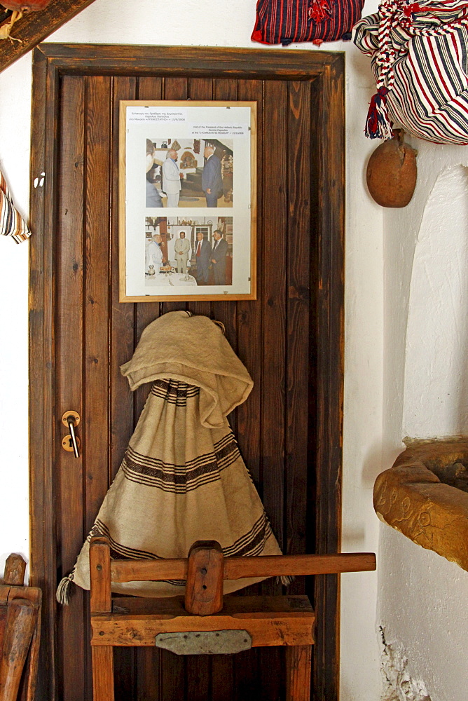 Interior, Lychnostatis Open Air Museum, Museum of the traditional Cretan life, Hersonissos, Crete, Greece, Europe