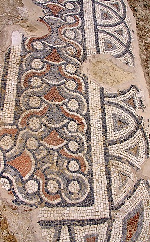 Ancient church with a mosaic floor, Hersonissos, Limin Chersonisou, Crete, Greece, Europe