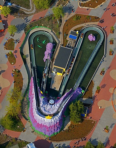 Aerial photo, Movie Park amusement park, Kirchhellen, Bottrop, Ruhr area, North Rhine-Westphalia, Germany, Europe