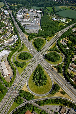 Aerial photo, BAB junction of the A43 and A40 motorways, Bochum, Ruhrgebiet area, North Rhine-Westphalia, Germany, Europe