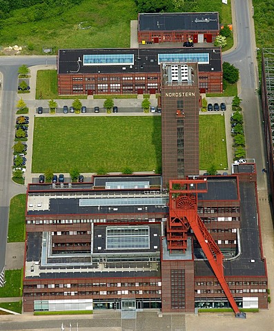 Aerial view, Nordstern industrial park BuGa MGG Treuhand, Buer, Gelsenkirchen, Ruhrgebiet area, North Rhine-Westphalia, Germany, Europe
