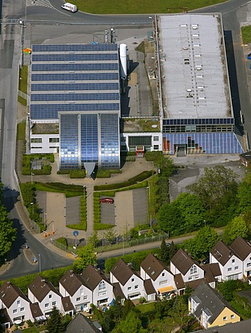 Aerial photo, Shell Solar Factory Rotthausen, Gelsenkirchen, Ruhr area, North Rhine-Westphalia, Germany, Europe