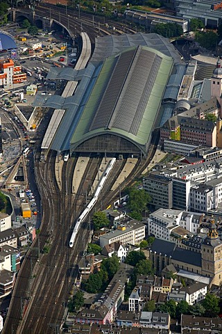 Aerial view, central station, Spamelot Musical, Cologne, North Rhine-Westphalia, Germany, Europe