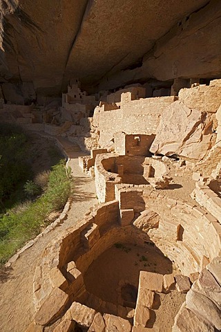 Cliff Palace, cliff dwellings, Anasazi Native American ruins, Mesa Verde National Park, Colorado, America, United States