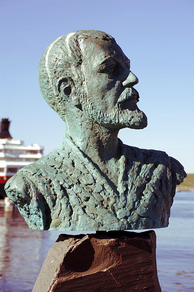 Memorial to Willem Barents, Barentsz, 1550-1597, Dutch nagivator and explorer, Vardo, Vardoe, Norway, Scandinavia, Europe