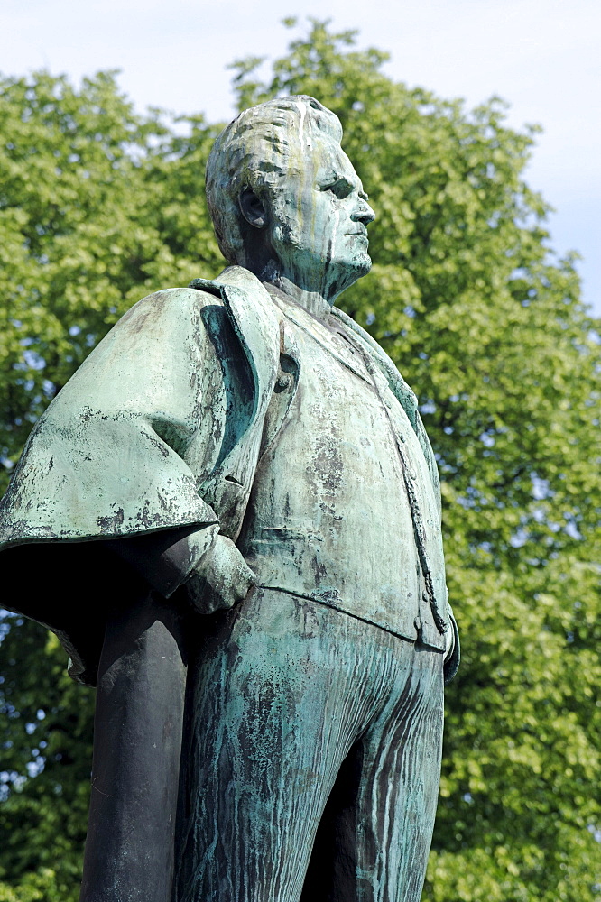 Bjoernstjerne Martinius Bjoernson, 1832-1910, poet and politican, sculpture at the National Theatre, Oslo, Norway, Scandinavia, Europe