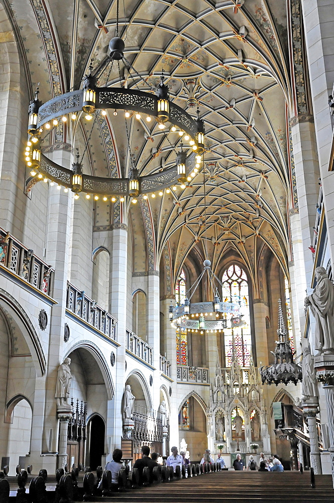 Interior, Evangelische Schlosskirche Protestant castle church, Luther city Wittenberg, Saxony-Anhalt, Germany, Europe