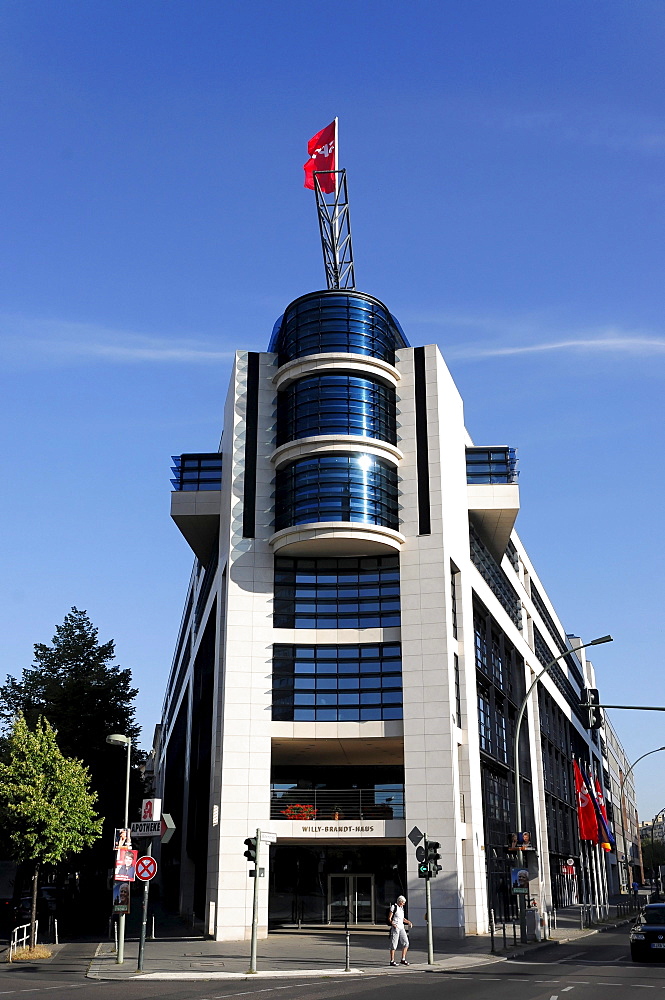 Partial view, Willy-Brandt-Haus building, SPD headquarters, capital Berlin, Germany, Europe