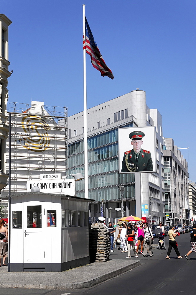 Former border checkpoint, Checkpoint Charlie, federal capital Berlin, Germany, Europe