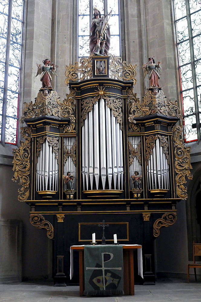 Organ, Regiswindis Protestant Church, Lauffen, Baden-Wuerttemberg, Germany, Europe