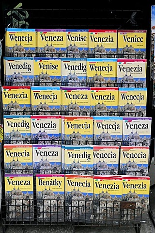 Tourist guide books for Venice in different languages, Venice, Veneto, Italy, Europe