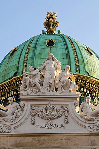 Michaelerkuppel dome, Hofburg Imperial Palace, Vienna, Austria, Europe