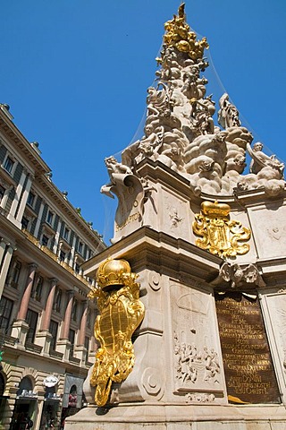 Plague Column, Graben street, Vienna, Austria, Europe