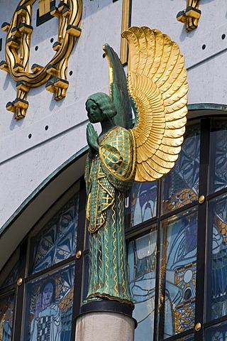 Angel, Art Nouveau church Am Steinhof by Otto Wagner, Baumgartner Hoehe, Vienna, Austria, Europe