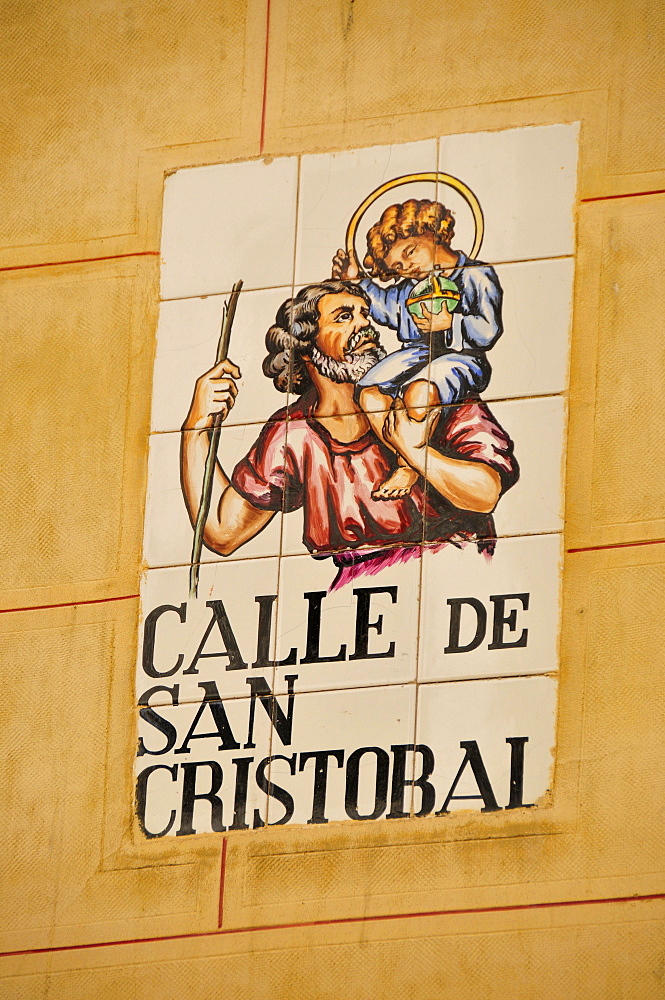 Street sign, Calle de San Cristobal, Madrid, Spain, Iberian Peninsula, Europe