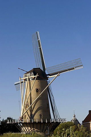 Windmill, Willemstad, North Brabant, Holland, Netherlands, Europe