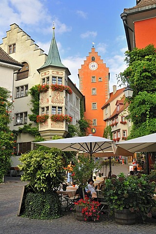 View from the market square to the upper gate, Meersburg on Lake Constance, Baden-Wuerttemberg, Germany, Europe