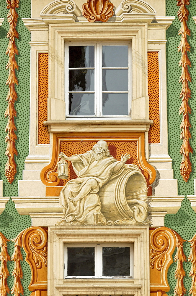 Detail of a Baroque window, Schloss Bruchsal Palace, prince-bishop's residence, Bruchsal, Baden-Wuerttemberg, Germany, Europe