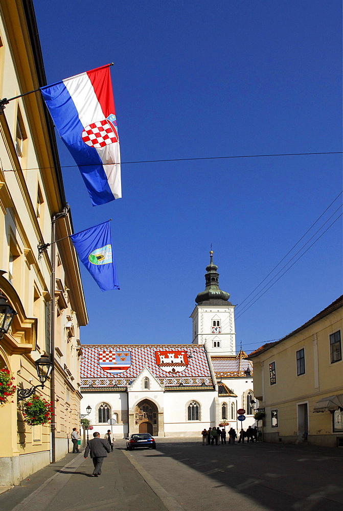 St. Mark's square, historic town of Zagreb, Croatia, Europe