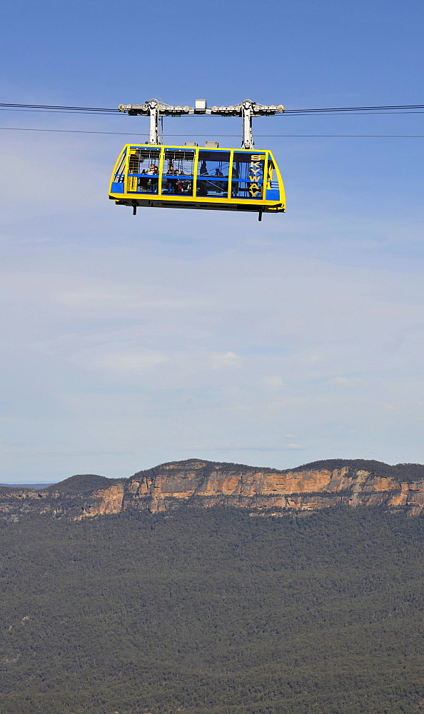 Scenic Skyway cable car from the Scenic World Complex in front of Jamison Valley, Blue Mountains National Park, New South Wales, Australia