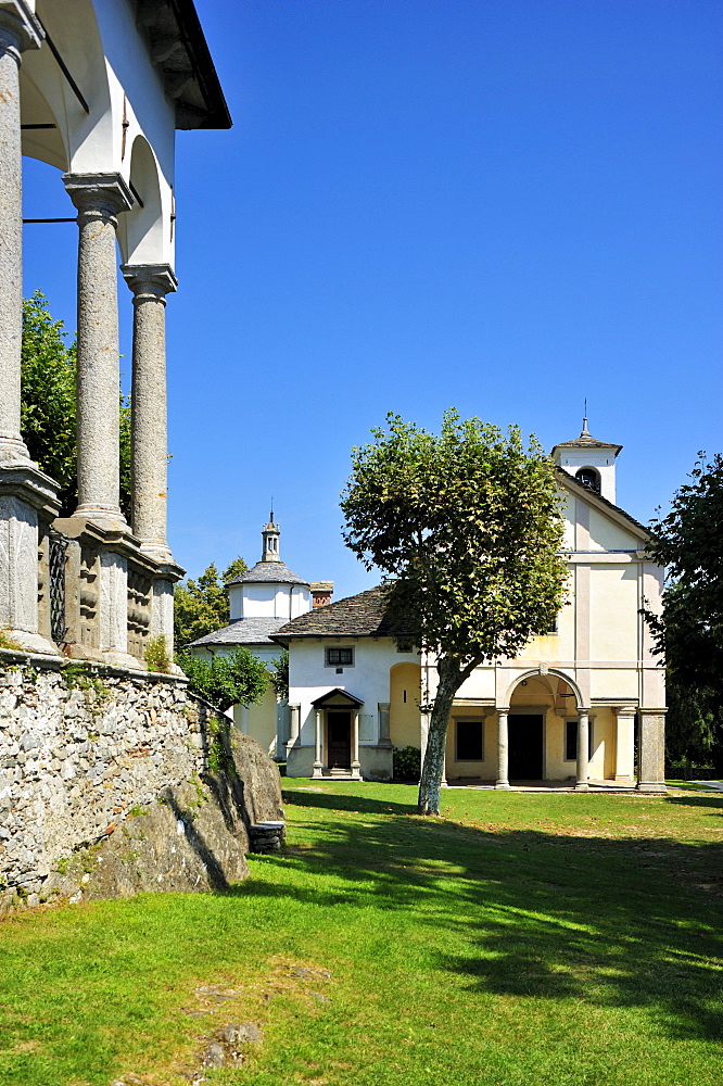 Pilgrimage Church of Sacro Monte della Santissima Trinita di Ghiffa, Ghiffa, Lake Maggiore, Piedmont, Italy, Europe