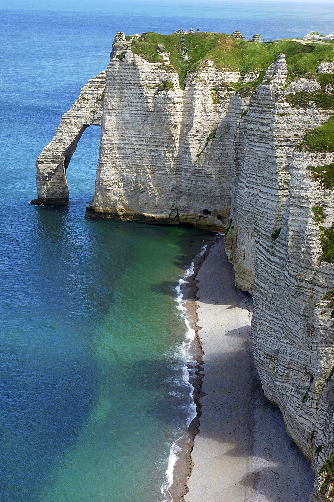 Falaise d'aval, sea cliff, etretat, Cote d'Albatre, Haute-Normandie, Normandy, France, Europe