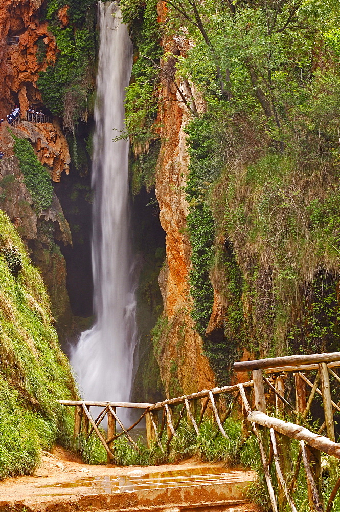 Piedra River, "Cola de Caballo waterfall" at Monasterio de Piedra, Nuevalos, Zaragoza province, Aragon, Spain, Europe