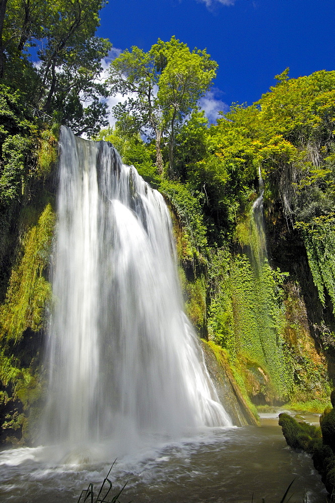 Piedra River, waterfall at Monasterio de Piedra, Nuevalos, Zaragoza province, Aragon, Spain, Europe