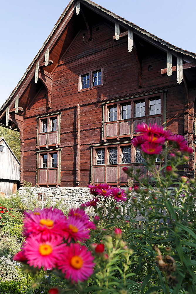 Haus Fuessinger house from Siebratsreute, from 1705, Rhine valley house-style, Wolfegg farmhouse museum, Allgaeu region, Upper Swabia, Baden-Wuerttemberg, Germany, Europe