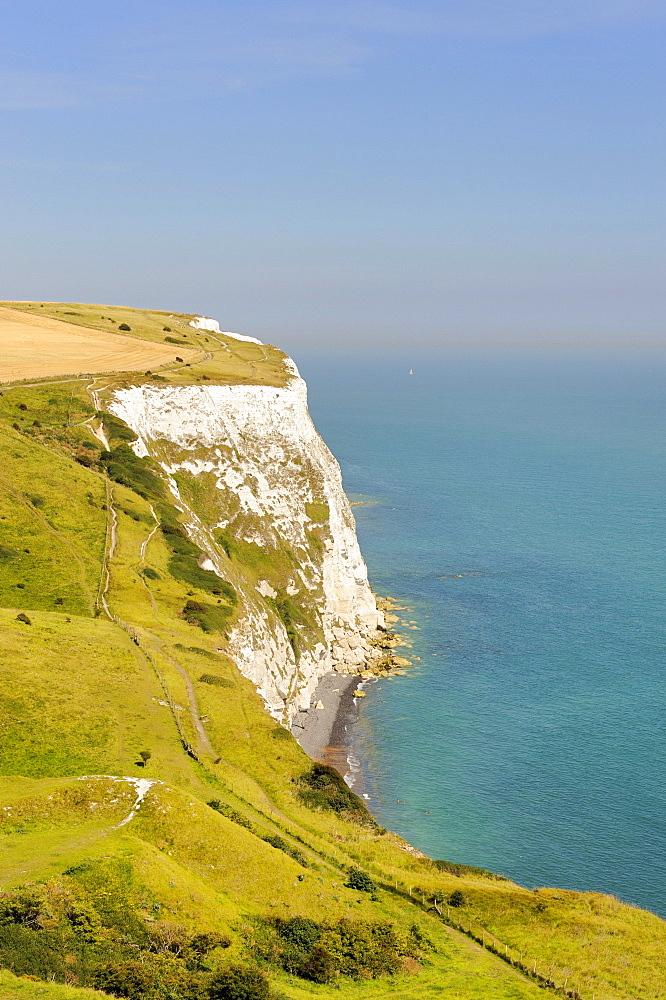 View of the White Cliffs of Dover, Kent, England, UK, Europe