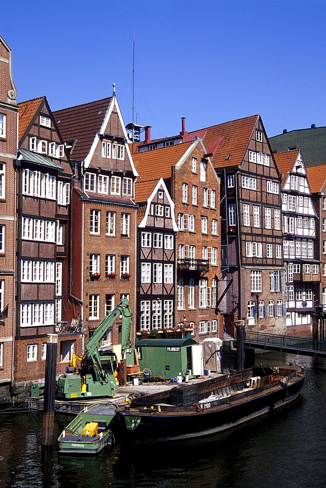 Former warehouses between Deichstrasse and Nikolaifleet Streets, Hanseatic City of Hamburg, Germany, Europe