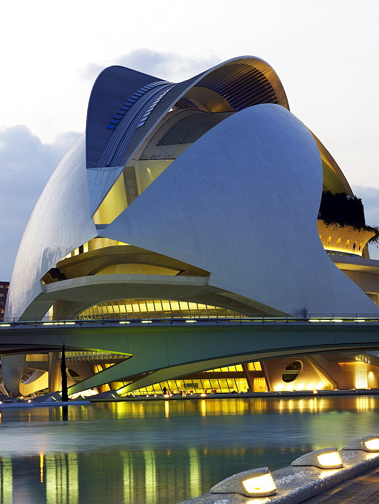 Opera house in the Ciutat de les Arts i de les Ciencies, City of Arts and Sciences, Valencia, Spain, Europe