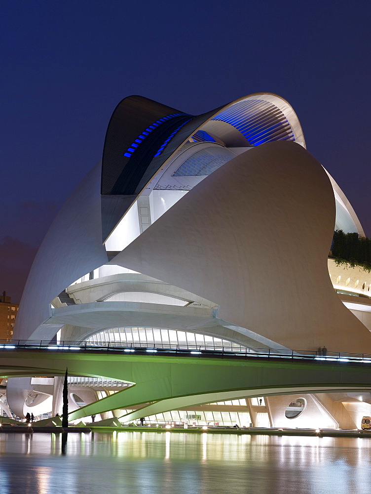 Opera house in the Ciutat de les Arts i de les Ciencies, City of Arts and Sciences, Valencia, Spain, Europe