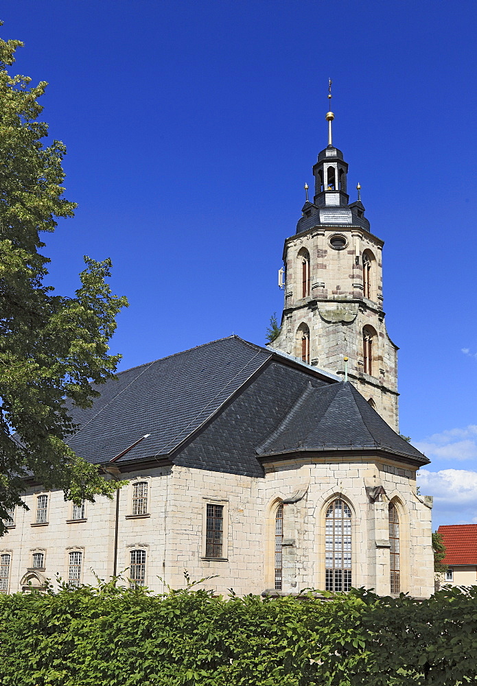 The St. Johanniskirche Saint John's church at Schleusingen, Hildburghausen district, Thuringia, Germany