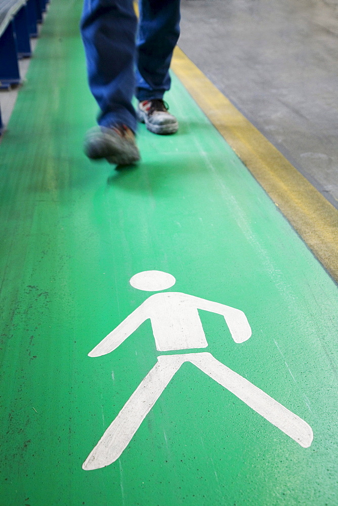 Pictogram, legs, walking zone, occupational safety and health