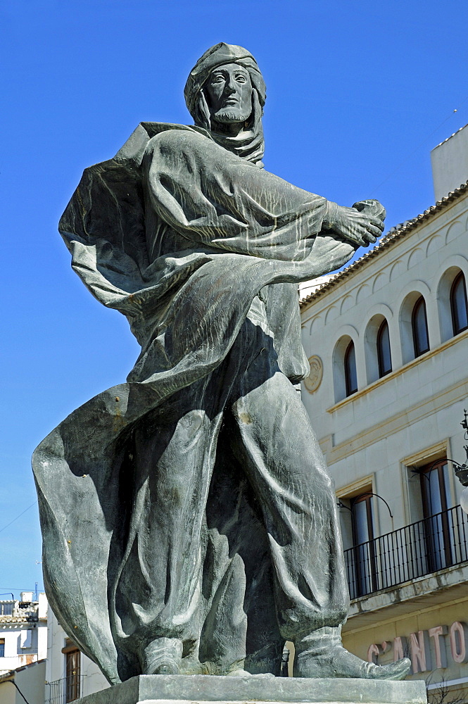 Monument, warrior, Moros, Cristianos, Moors, Christians, Plaza del Arco, square, Caravaca de la Cruz, sacred city, Murcia, Spain, Europe