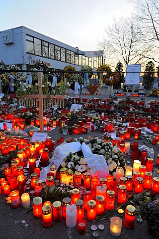 Rampage at Albertville Realschule school, memorial place, Winnenden, Baden-Wuerttemberg, Germany, Europe