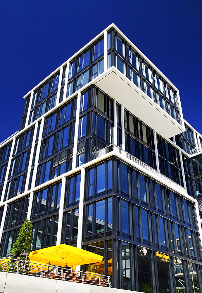 Modern residential building at Kaiserkai in the Hafencity Harbor City, Hamburg, Germany, Europe