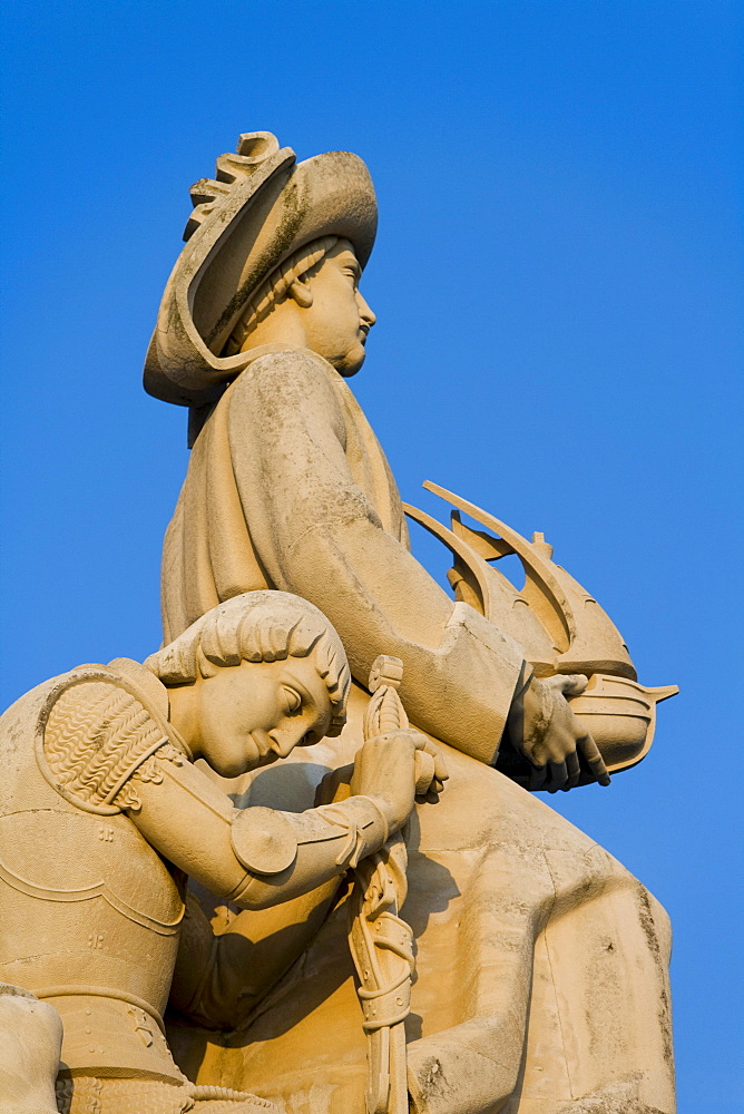 Detail of Monument to the Discoveries, Lisbon, Portugal, Europe