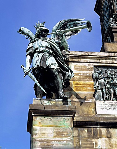 The War Statue, Niederwald Denkmal monument near Ruedesheim, Hesse, Germany