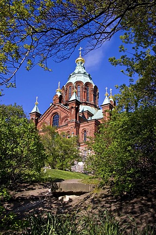 Uspensky cathedral in Helsinki, built 1868, it is the largest orthodox cathedral in Western Europe, Helsinki, Finland, Europe