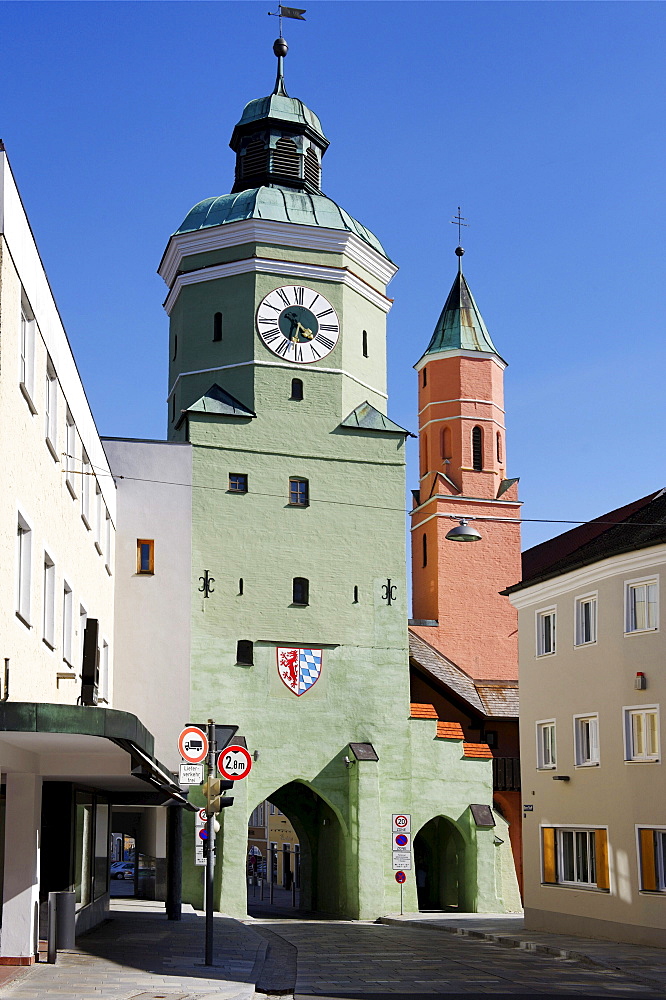 Oberes Tor, Upper Gate, Vilsbiburg, Lower Bavaria, Bavaria, Germany, Europe