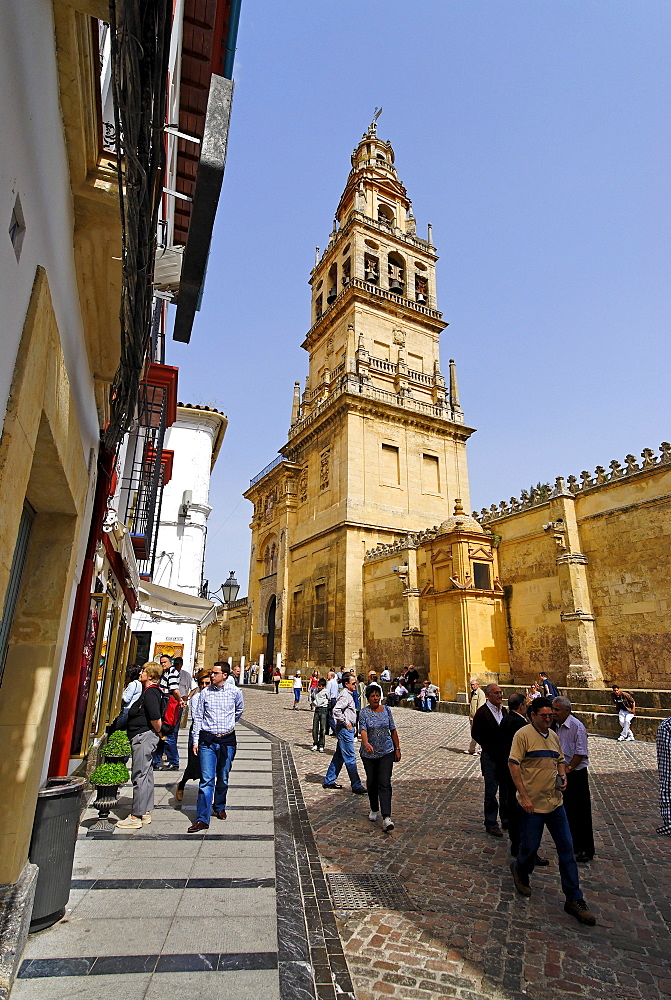 Former minaret, Mezquita, former mosque, now cathedral, Cordoba, Andalusia, Spain, Europe